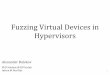 Fuzzing Virtual Devices in Hypervisors · 2020-04-29 · openstack oVirt Boxes Virtualization made simple google ass-fuzz Pull requests 26 Actions Projects 0 Security Code OSS-Fuzz