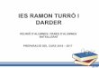 IES RAMON TURRÓ I DARDER · – La versió definitiva del treball es lliura durant la primera quinzena de gener del curs en què es cursa 2n de Batxillerat. – L’exposició oral