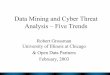 Data Mining and Cyber Threat Analysis – Five Trendsaleks/icdm02w/grossman.pdfSummary: Cyber Threat Analysis 1. Deployment is more about alert management than which algorithm. 2