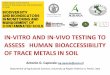IN-VITRO AND IN-VIVO TESTING TO ASSESS HUMAN ... · Simplified in-vitro bioaccessibility tests SBET was validated for Pb by an in-vivo swine study (Ruby et al., 1999) Simplified bioaccessibility