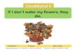 Conditional 0 If I don’t water my flowers, they die. · PDF file CONDITIONAL 1 Conditional If Clause Main Clause Conditional First IF + SUBJECT + SIMPLE PRESENT, SUBJECT + SIMPLE