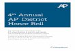 4th Annual AP® District Honor Roll · Fremont Unified School District California : Huntington Beach Union High School District . California : Irvine Unified School District . California