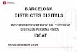 BARCELONA DISTRICTES DIGITALS · 2019-12-16 · Tuits idCAT idCAT @ idCAT Vegeu els videos tutorials de l'idCAT a Youtube. 11:45 23/11/2019 I Conegueu què podeu fer amb l'idCAT Compatibilitat