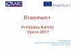 Erasmus+...Erasmus+ Prihláška KA103 Výzva 2017 Jana Šamková Informačný seminár Erasmus koordinátorov Bratislava, 24.11.2016 KA103 – Mobilita v oblasti vysokoškolského