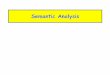 Semantic Analysis - courses.softlab.ntua.gr · 2020-07-07 · Lexical analysis: program is lexicallywell-formed Tokens are legal • e.g. identifiers have valid names, no stray characters,