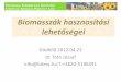 Biomasszák hasznosítási lehetőségei · 2012-08-10 · Biomasszák hasznosítási lehetőségei Gödöllő 2012.04.23 dr. Tóth József info@bitesz.hu;T:+3620-5196491