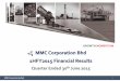 GROWTH MOMENTUM MMC Corporation Bhd 1HFY2015 Financial Results Financial Results Slide - Final.pdf · 1HFY2015 Financial Results Quarter Ended 30th June 2015 GROWTH MOMENTUM. MMC