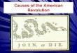 Causes of the American Revolution - Weeblyturnergpacivics.weebly.com/uploads/3/9/5/6/... · Causes of the American Revolution . 1660: The Navigation Acts British Action: –Designed