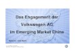 Das Engagement der Volkswagen AG im Emerging Market China · Sharan New Beetle Cabrio New Beetle *(Volkswagen Automotive Distribution Company) VI-1, Axel Barth, 13.07.2004 Dateiname: