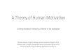 A Theory of Human Motivation - volunteernh.org · A Theory of Human Motivation Utilizing Maslow’s Hierarchy of Needs in the workplace Michele Lapierre, Program Manager Senior Companion