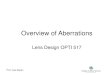 Overview of Aberrations - University of Arizona...Overview of Aberrations (Departures from ideal behavior) • Basic reasoning • Wave aberration function • Aberration coefficients