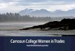 Camosun College Women in Trades - CAF-FCA€¦ · a first-year electrician.” Kim, 1st Year Carpentry Apprentice with Local 276 “Through the Women in Trades Program I was able