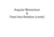 Angular Momentum & Fixed Axis Rotation (contd) · 2017. 9. 9. · Angular momentum for Fixed Axis Rotation By fixed axis we mean that the direction of the axis of rotation is always