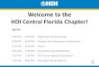 Welcome to the HDI Central Florida Chapter! · 6:45 PM –7:35 PM: Presentation by Jeff McKinley 7:35 PM –7:50 PM: HDI Annual Awards Presentation 7:50 PM –8:00 PM: Drawing Prizes