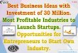 Best Business Ideas with Investment of 30 Million. …...In the ever-increasing startup ecosystem of today, everyone dreams of starting their startup and becoming a millionaire or