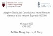 Adaptive Distributed Convolutional Neural Network ... · Adaptive Distributed Convolutional Neural Network Inference at the Network Edge with ADCNN 17 August 2020 ICPP 2020 Sai Qian