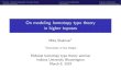 On modeling homotopy type theory in higher toposeshome.sandiego.edu/~shulman/papers/injmodel-talk.pdf · Review: model categories for type theory Left exact localizations Injective