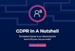 GDPR In A Nutshell - CABLinkscablinks.org.uk/PDF/GDPR_In_A_Nutshell_Guide.pdf · GDPR In A Nutshell The biggest change to our data protection laws in 20 years. Are you ready? Deadline: