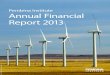 Pembina Institute Annual Financial Report 2013 · Event Sponsorships, Event Fees and Wind Power Referrals $744,912 15.9% Revenue and non-receipted gifts from sponsoring agencies to