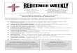 AY — arch 18, 2018 Welcome to worship at Redeemer! · 2018. 3. 15. · AY — arch 18, 2018 Welcome to worship at Redeemer! A Newsletter for Members and Friends ... Holy week and