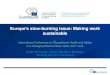 Europe’s slow-burning issue: Making work sustainable · Europe’s slow-burning issue: Making work sustainable. International Conference on Occupational Health and Safety in a Changing