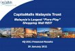 CapitaMalls Malaysia Trust - listed company · 2012. 1. 22. · 4Q 2011 Financial Results *20 January 2012* Disclaimer 2 The information in this presentation is qualified in its entirety