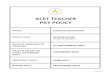 ACET TEACHER PAY POLICY - Aston Academy · The pay range will be a seven point range within that head teacher group. The Board of Directors will determine the appropriate head teacher's