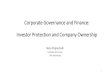 Corporate Governance and Finance: Investor Protection and ... · More on Corporate Ownership Around the World Task: Comprehensive description of ownership patterns of large firms