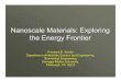 Nanoscale Materials: Exploring the Energy Frontier€¦ · C/2.5 rate-160000-140000-120000-100000-80000-60000-40000-20000 0 20000 40000 00.2 0.4 0.6 0.811.2 Cell Potential (V) dQ/dV