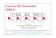 Carrier IP Networks: MPLSjain/cse570-18/ftp/m_05cip.pdf · 2018. 2. 21. · T-MPLS A new profile for MPLS designed by ITU for carriers. No connectionless mode. No IP forwarding. Minimum