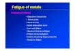 Lecture 12 - Fatigue of metals · metals and thesignificance of fatiguefailure. •Different approaches for theassessment of fatigue properties, i.e., fatigueS-N curveandfatiguecrack