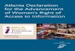 Atlanta Declaration for the Advancement of Women’s Right ... · c. Placing information in spaces accessible to all women and through modes and means (language, formats, presentation,