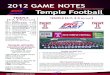 s3.amazonaws.com...OMNO Temple Football Game Notes TEMPLE [4-7, 2-5 BIG EAST ] Date Opponent Time Aug. PN VILLANOVAW[ESPNP] W, QN-NM Sept. U MARYLAND [ESPNU] L, OT-PS Sept. 22 at Penn