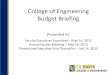 College of Engineering Budget Briefing · –Teaching Assistants: 9.0 additional FTE (~54 courses) = $300K –Department operations (BST phase-out) = $450K –Faculty retentions =