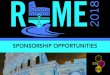 SPONSORSHIP OPPORTUNITIES - SETAC Rome€¦ · • Lanyards (for 2500 delegates) ... Bamboo cups. Contact: SETAC Europe setaceu@setac.org +32 2 772 72 81 rome.setac.org setac.org