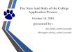 THE NUTS AND BOLTS OF THE COLLEGE APPLICATION … · The Nuts And Bolts of the College Application Process October 10, 2018 presented by: Jan Nolan, School Counselor Christopher Christy,