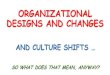 ORGANIZATIONAL DESIGNS AND CHANGESfiles.ctctcdn.com/9a69fb8e201/653eccd2-998b-4860-b1e8-67275f2b4864.pdfinstigating change, by what methods and to what effect. If the organization’s