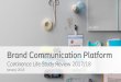 Brand Communication Platform - Coloplast€¦ · Study from 2016. • . The Continence Life Study Review 2017/18 will deliver on the Value Proposition Improving bladder health Addressing