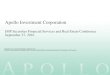 Apollo Investment Corporation/media/Files/A/Apollo-IC-V4/... · 2016. 9. 27. · Apollo Investment Corporation JMP Securities Financial Services and Real Estate Conference September