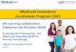 Medicaid Innovation Accelerator Program (IAP) ... 2015/06/08  · brief intervention for alcohol – Strong evidence for BI in primary care and office based settings – Mixed / weak
