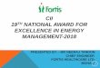 CII 19th National Award for Excellence in Energy Management … · 2018. 9. 13. · National Bench mark 200 KWh/ sq. mtr./ year (reference Bureau of Energy Efficiency, Govt. of India