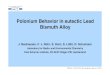 Polonium Behavior in eutectic Lead Bismuth Alloy ... Polonium Behavior in eutectic Lead Bismuth Alloy