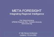 META-FORESIGHT Integrating Regional Foresight, R&D, … · 2008. 11. 30. · Technological Skills, (2) a model for reporting, and (3) web-based platform and tools to assist reporting