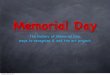 Memorial Day · 2011. 5. 24. · Memorial Day while you: write a rough draft of the interior message to our fallen soldiers, sketch a cover design using appropriate symbols for Memorial