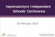 haysmacintyre Independent Schools’ Conference · Do we need to report our impact and how do we do it. Speaker: Sam Coutinho, haysmacintyre. ... Recovery in GDP and sustained tax