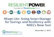 REopt Lite: Sizing Solar+Storage for Savings and ......Nov 01, 2017  · NREL’s New Tool November 1, 2017. Housekeeping Use the red arrow to open and close your control panel Join