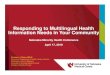Responding to Multilingual Health Information Needs in Your …dhhs.ne.gov/Documents/Minter.pdf · 2019. 11. 14. · Responding to Multilingual Health Information Needs in Your Community
