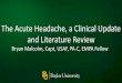 The Acute Headache, a Clinical Update and Literature Review 2020/DAY... · 2020. 2. 29. · Headache Treatment Adjuncts •Benadryl •2015 randomized, double-blind clinical trial
