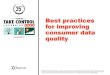 Best practices for improving consumer data #vision2016 quality€¦ · Portability Telephone verification Telephone append Telephone confidence scores Residential vs. business phone