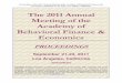 The 2011 Annual Meeting of the Academy of Behavioral ......Proceedings of the 2011 Annual Meeting of the Academy of Behavioral Finance and Economics, September 21-23, 2011, Los Angeles,